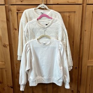 Three cream sweatshirts from target. $20 each. All for $15